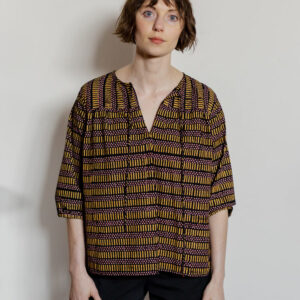 Devi Blouse - Dots And Dashes Yellow - Image 1