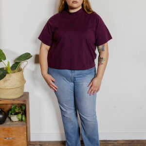 Eve Plus Size Top - Diamond Vine Dark Purple - Image 5