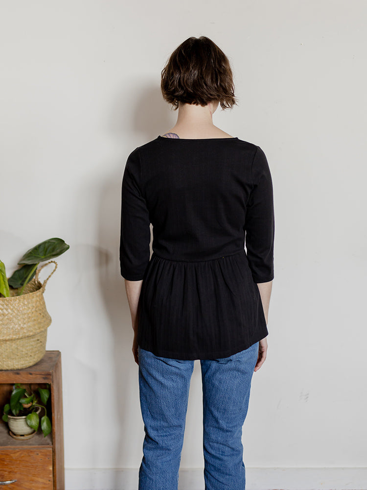 Paloma Top - Black Rib Knit - Image 3