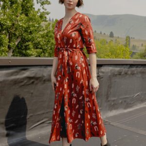 Aditi Wrap Dress - Modern Objects Cranberry - Image 1