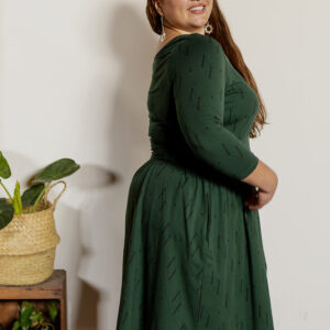 Novela Plus Size Dress - Diamond Vine Dark Sage - Image 2