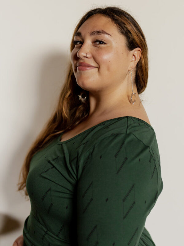 Novela Plus Size Dress - Diamond Vine Dark Sage - Image 4