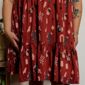 Adelaide Tiered Plus Size Mini Dress - Modern Objects Cranberry - Image 5