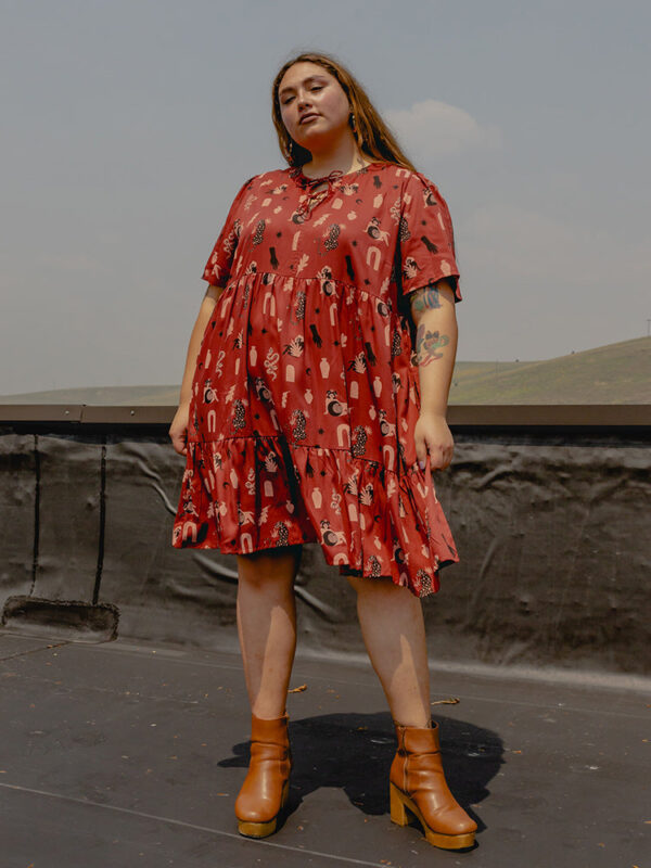 Adelaide Tiered Plus Size Mini Dress - Modern Objects Cranberry - Image 6