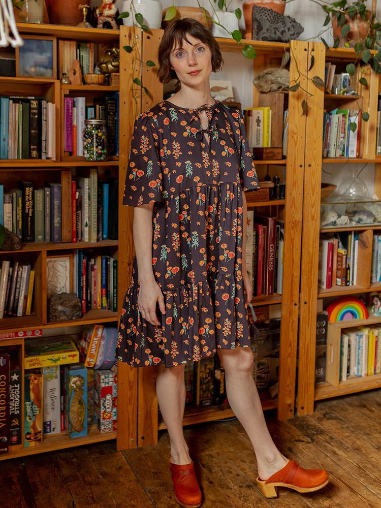 Adelaide Tiered Mini Dress - Botanical Dusk - Image 1