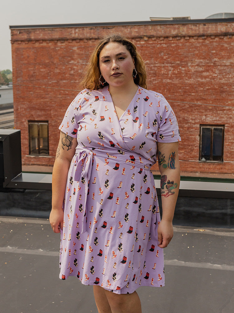 Katie Plus Size Wrap Dress - Two Step Lavender - Image 1