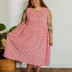 Melody Plus Size Midi Dress - Floral Stamp Rose - Image 1