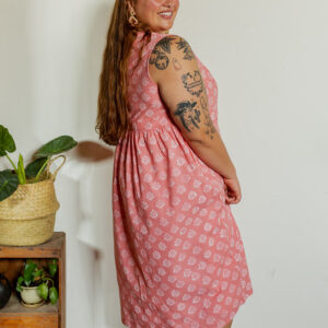 Melody Plus Size Midi Dress - Floral Stamp Rose - Image 2