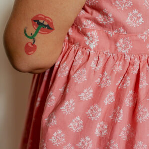 Melody Plus Size Midi Dress - Floral Stamp Rose - Image 3