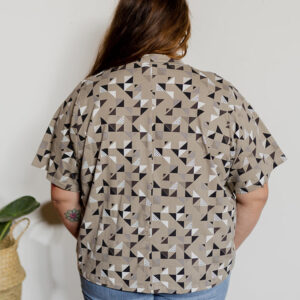 Eve Plus Size Top - Monochrome Quilt - Image 2