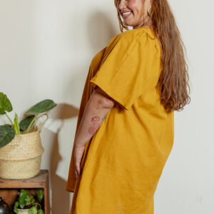 Alexis Plus Size Mini Dress - Turmeric - Image 2
