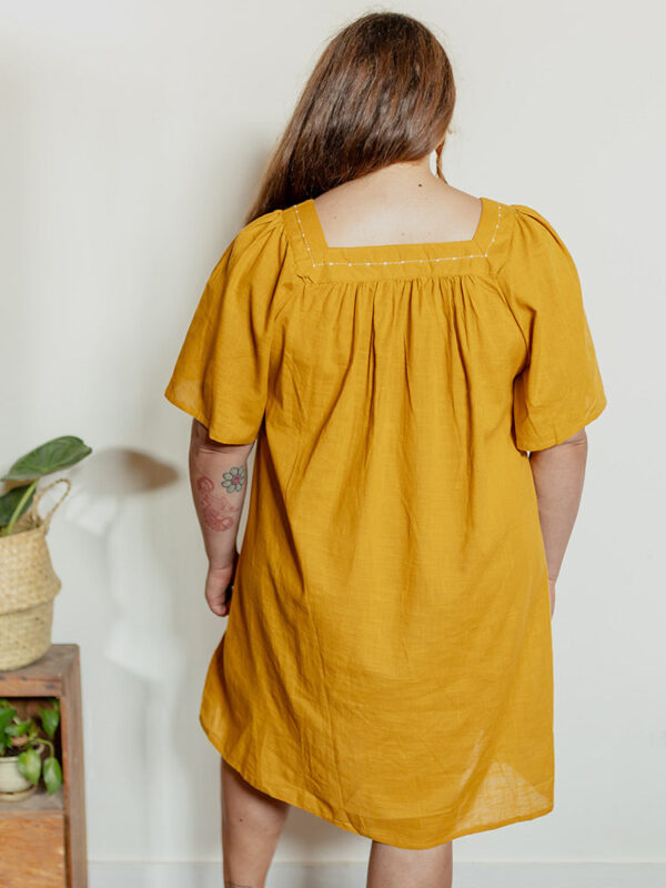 Alexis Plus Size Mini Dress - Turmeric - Image 3