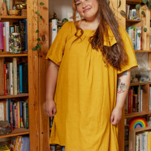 Alexis Plus Size Mini Dress - Turmeric - Image 4
