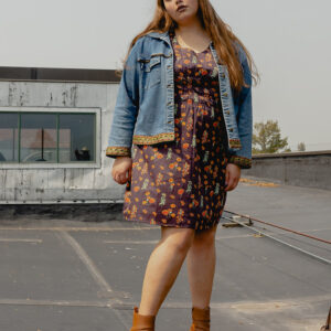 Artsy Traveler Plus Size Dress - Botanical Dusk - Image 1