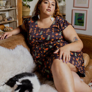 Artsy Traveler Plus Size Dress - Botanical Dusk - Image 4