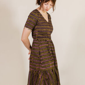 Lydia Dress - Dots And Dashes Yellow - Image 2