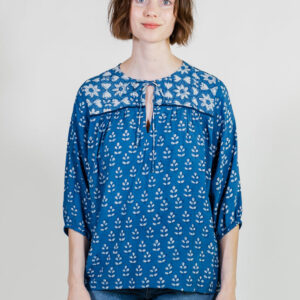 Devi Blouse - Indigo Mix - Image 1