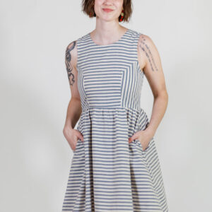 Nadiya Dress - Pinstripe Blue - Image 3