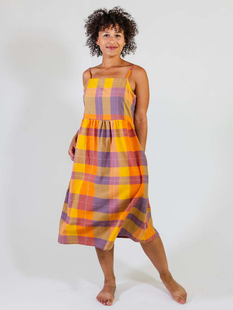 Ivy Midi Dress - Sunset Plaid - Image 1