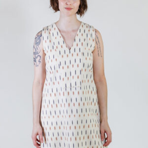 Milan Shift Dress - Ivory Ikat - Image 5