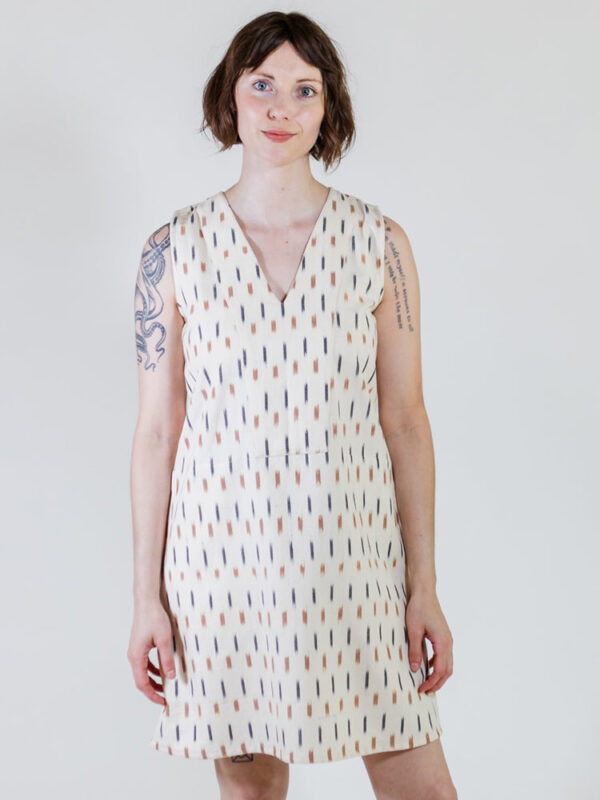Milan Shift Dress - Ivory Ikat - Image 5