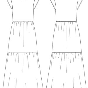 Tiered Jersey Plus Size Dress - Micro Floral Red - Image 4