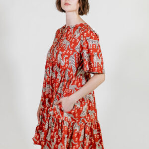 Adelaide Tiered Mini Dress - Poppy Leopard - Image 3