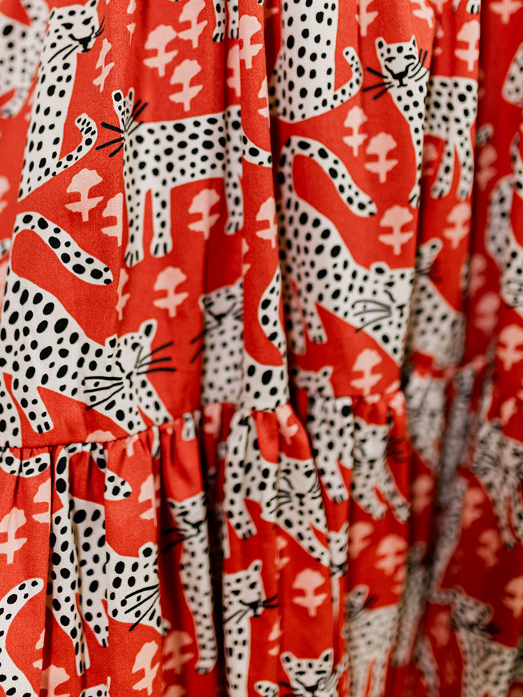 Adelaide Tiered Mini Dress - Poppy Leopard - Image 5