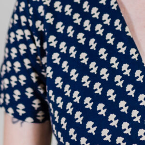 Katie Wrap Dress - Micro Floral Navy - Image 5