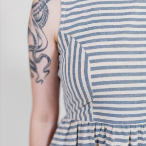 Nadiya Dress - Pinstripe Blue - Image 4