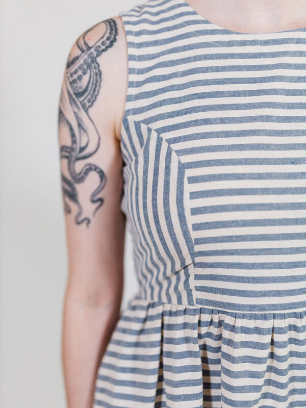 Nadiya Dress - Pinstripe Blue - Image 4