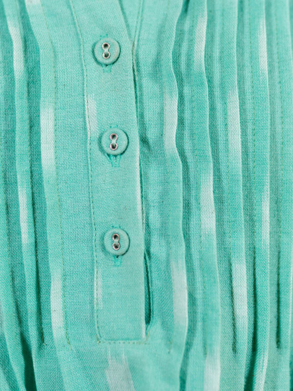 Pintucked Away Dress - Aqua Ikat - Image 5