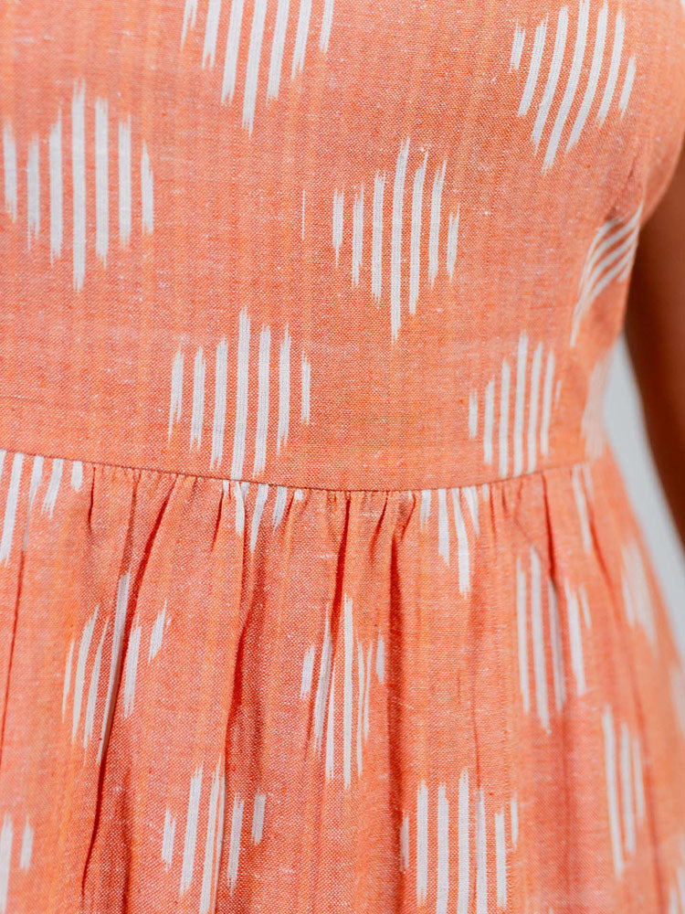 Provence Midi Dress - Peach Ikat - Image 7