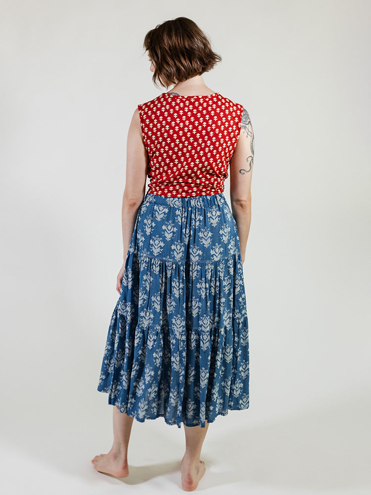 Danielle Tiered Skirt - Indigo Blossom - Image 3