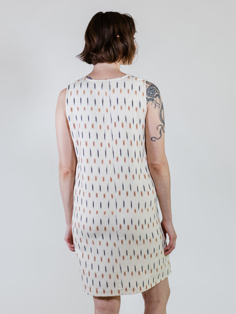 Milan Shift Dress - Ivory Ikat - Image 7