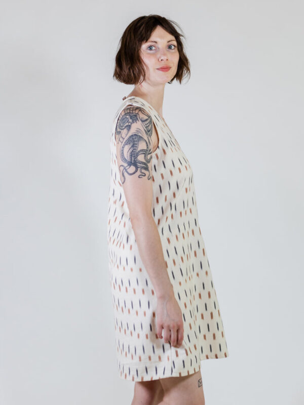 Milan Shift Dress - Ivory Ikat - Image 8