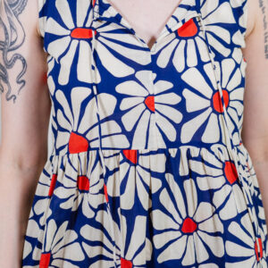 Thais Tiered Sleeveless Dress - Navy Floral - Image 4