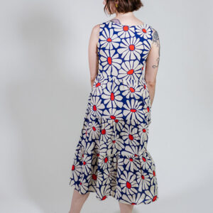 Thais Tiered Sleeveless Dress - Navy Floral - Image 3