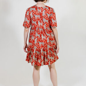 Adelaide Tiered Mini Dress - Poppy Leopard - Image 4
