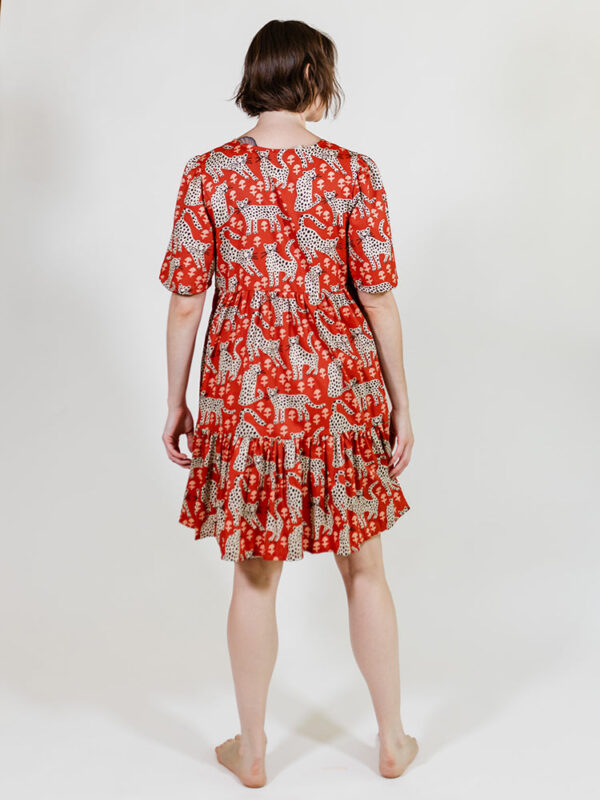 Adelaide Tiered Mini Dress - Poppy Leopard - Image 4