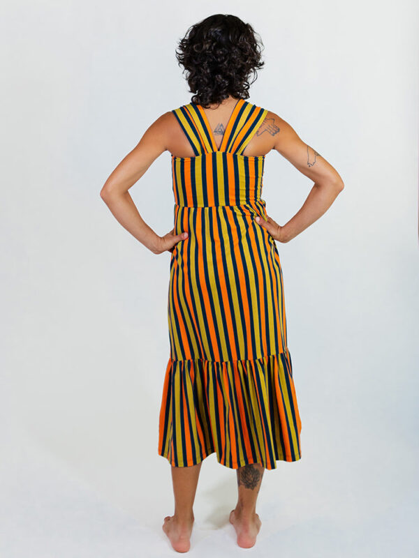 Opal Dress - Navy Chartreuse Stripe - Image 7