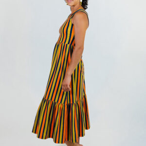 Opal Dress - Navy Chartreuse Stripe - Image 9