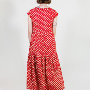Tiered Jersey Dress - Micro Floral Red - Image 5