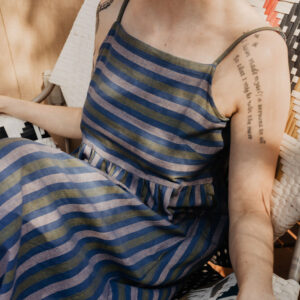 Ivy Midi Dress - Lavender Stripe - Image 1