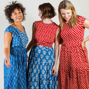 Tiered Jersey Dress - Micro Floral Red - Image 2