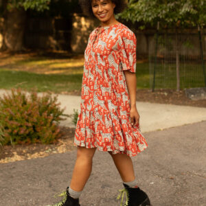 Adelaide Tiered Mini Dress - Poppy Leopard - Image 2