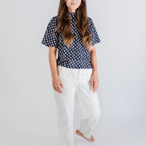 Eve Top - Micro Floral Navy - Image 4