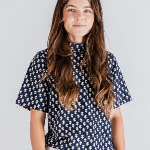 Eve Top - Micro Floral Navy - Image 1