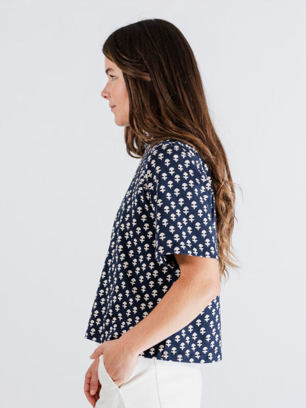 Eve Top - Micro Floral Navy - Image 6