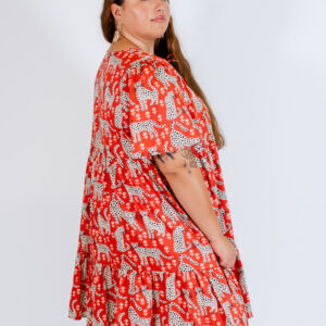 Adelaide Tiered Plus Size Mini Dress - Poppy Leopard - Image 2